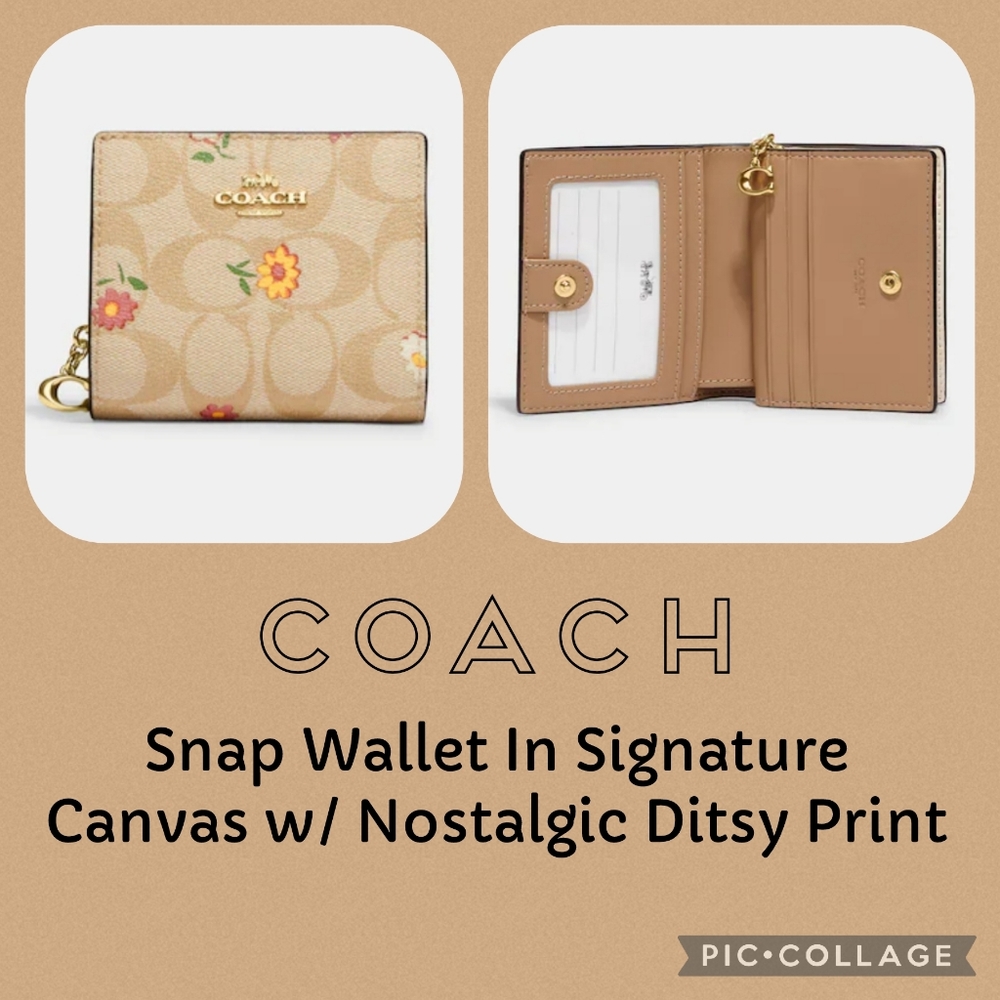 COACH Snap Wallet w/ Nostalgic Ditsy Print